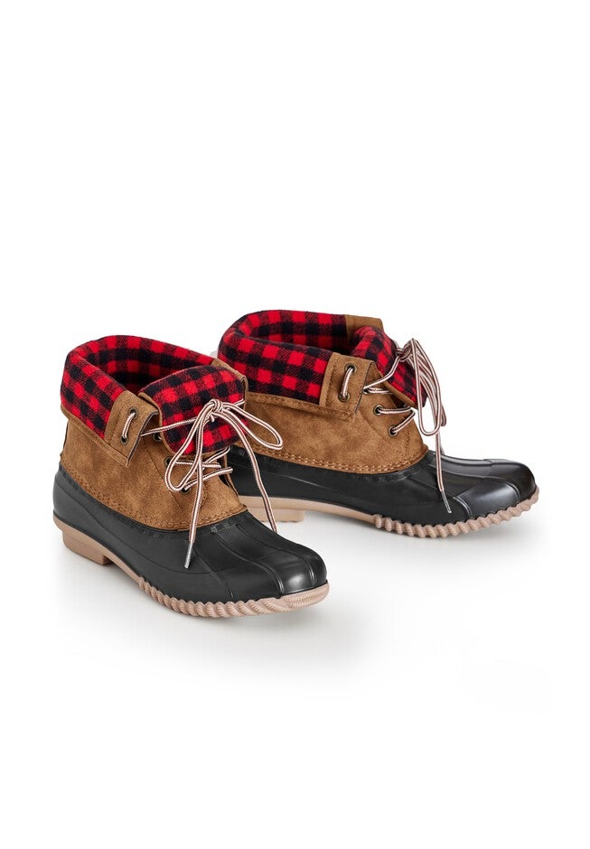Fold Over Collar Boot, BROWN, alternate image number null