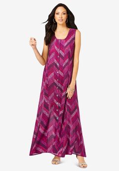 Button Front Crinkle Dress