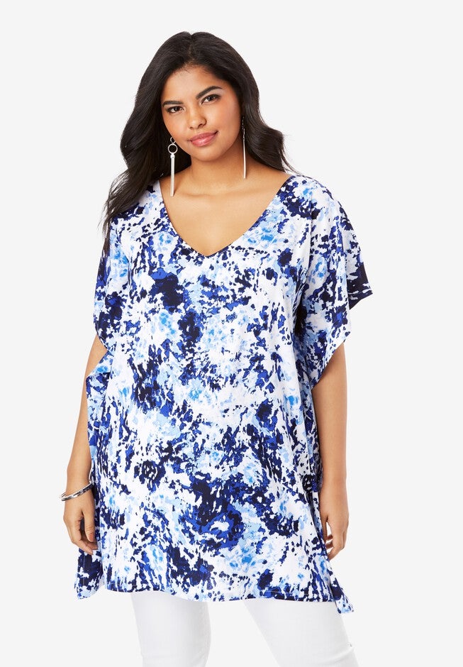 Handkerchief-Hem Caftan, NO COLOR, hi-res image number null