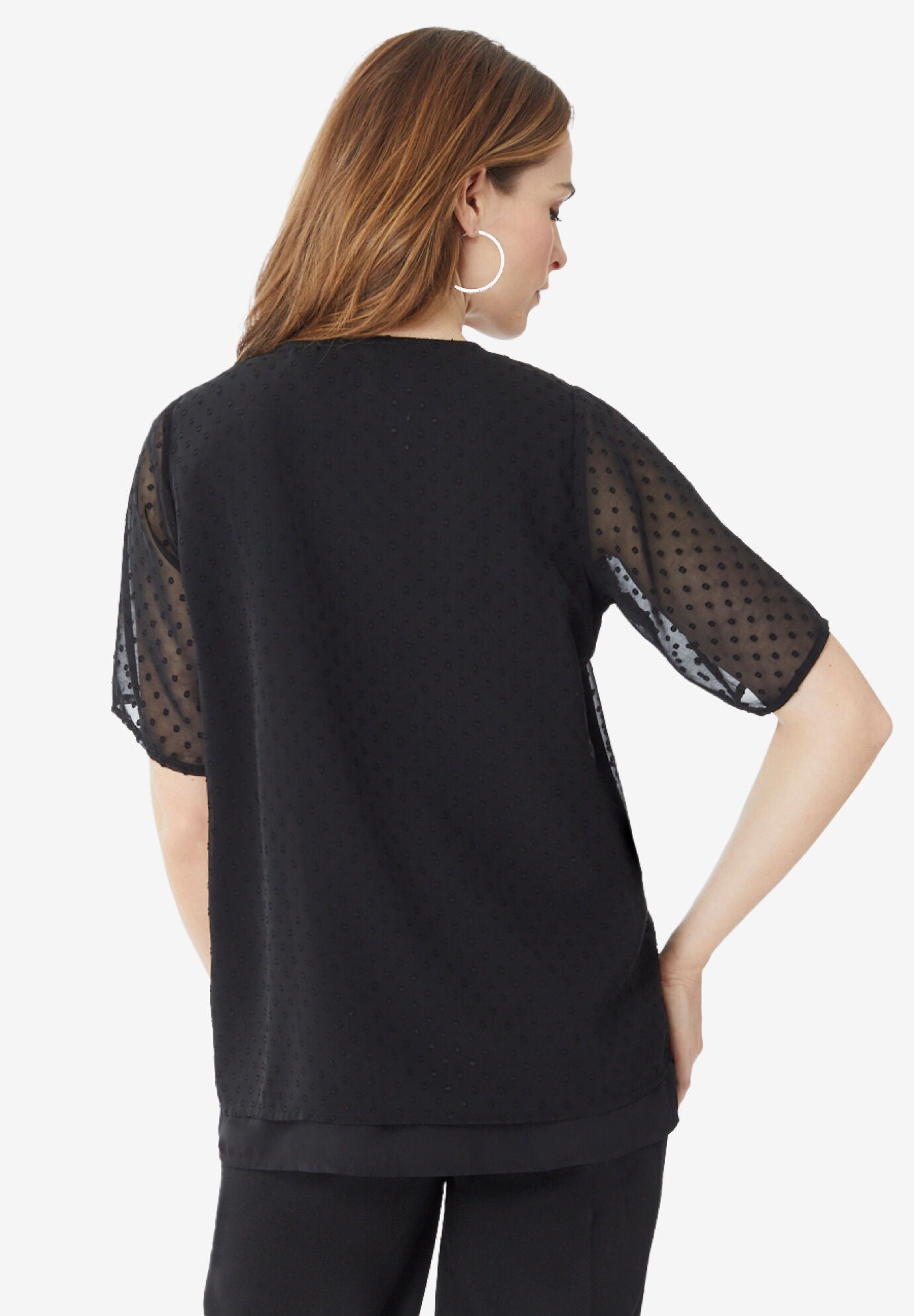 Tulip Overlay Georgette Top, , on-hover image number 1