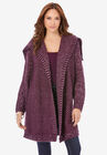 Chunky Tweed Cardigan, DARK BERRY BERRY, hi-res image number null
