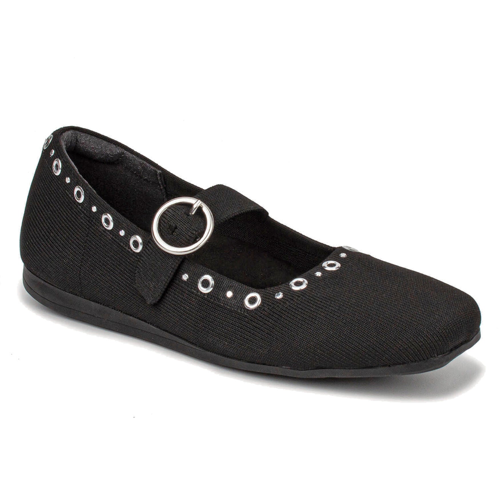 Naomi Mary Jane Stretch Flat, BLACK KNIT STUDS, hi-res image number 0