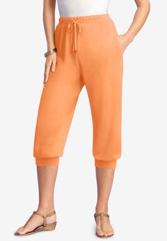 Drawstring Soft Knit Capri Pant