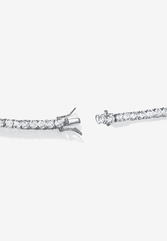 10.75 Tcw Round Cubic Zirconia Platinum-Plated Tennis Bracelet 7.5 inches, , on-hover image number null