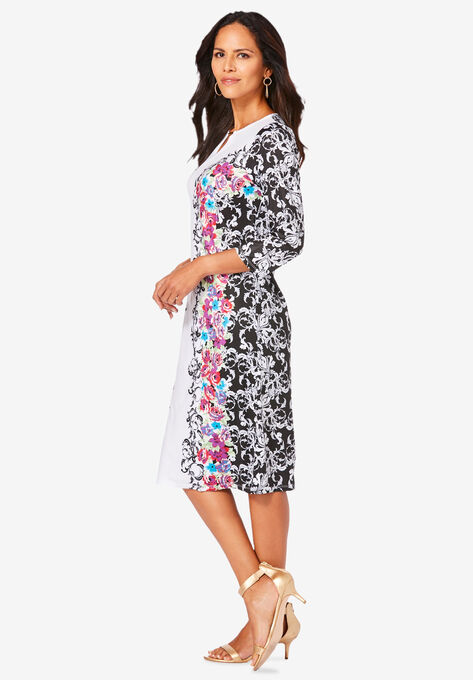 Printed Sheath Dress, , alternate image number null