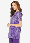 Print Notch-Neck Soft Knit Tunic, , alternate image number null