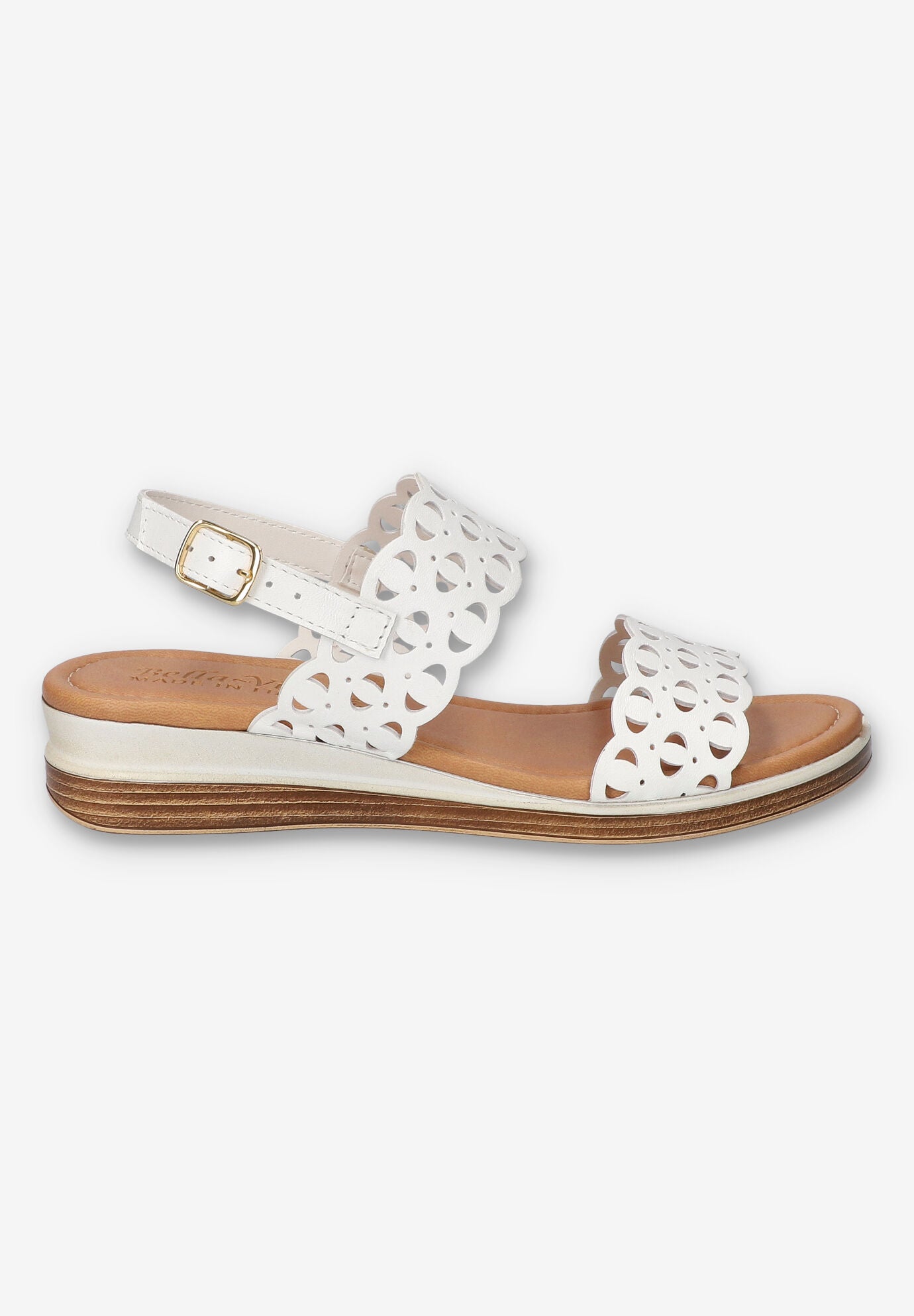 Zoe-Italy Wedge Sandal, WHITE LEATHER, alternate image number 2