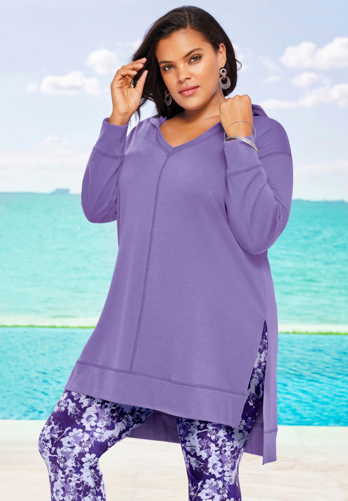 Plus size cheap tunic hoodie