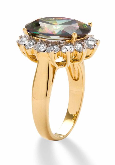 Gold-Plated Cubic Zirconia Cocktail Ring, , on-hover image number null