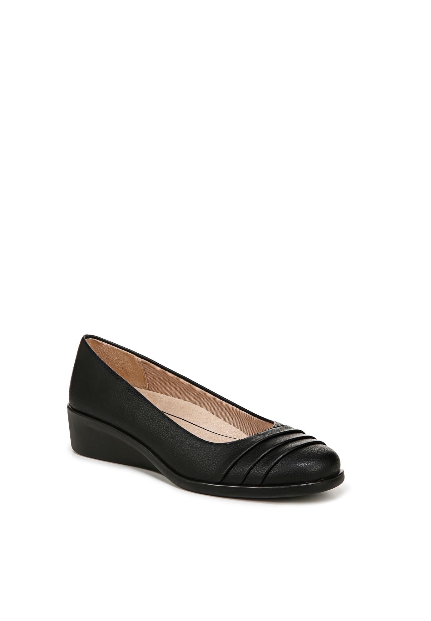 Jenna Slip On Wedge, BLACK FAUX LEATHER, hi-res image number 0