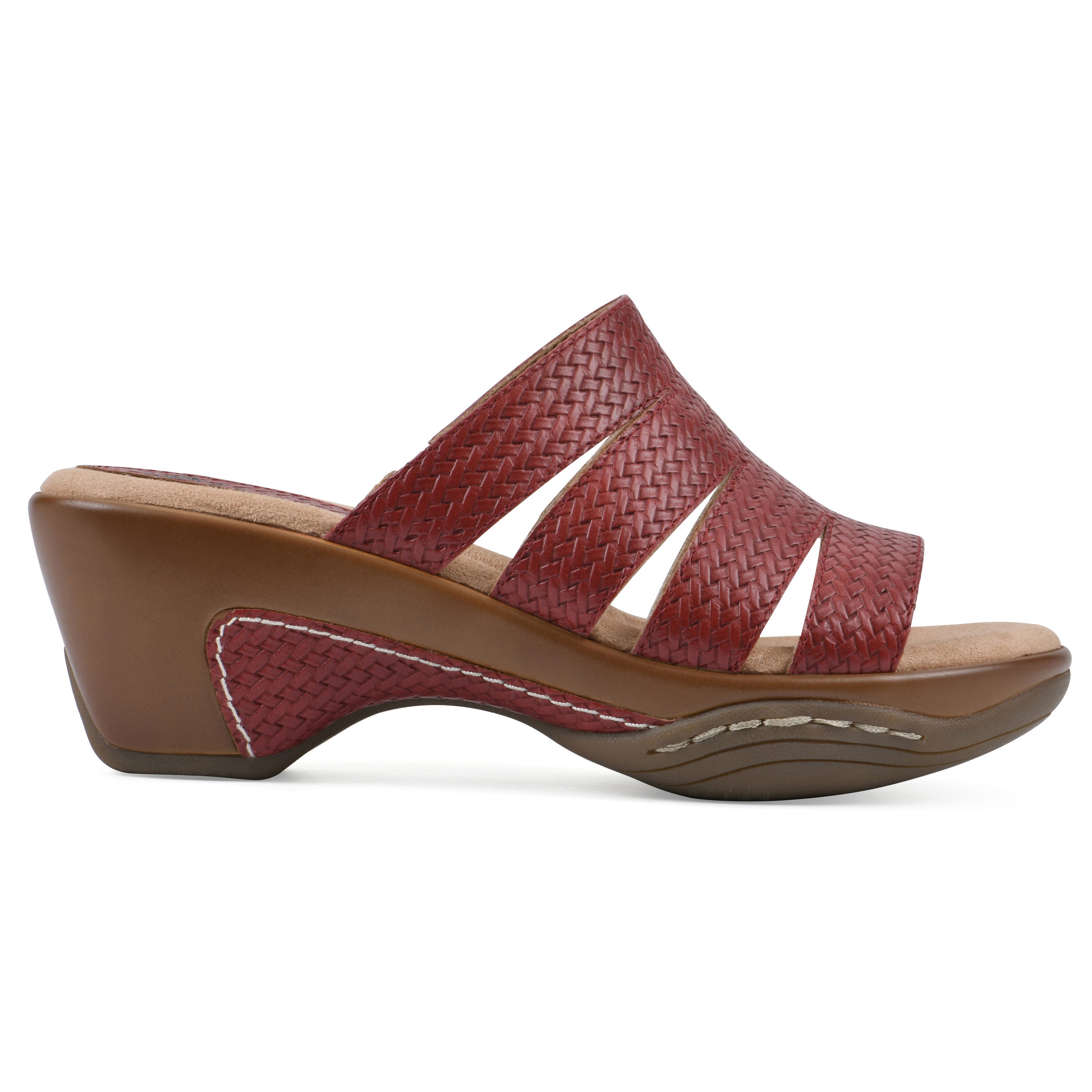 Valora Slip-On Clog Sandal, RED WOVEN, alternate image number 2