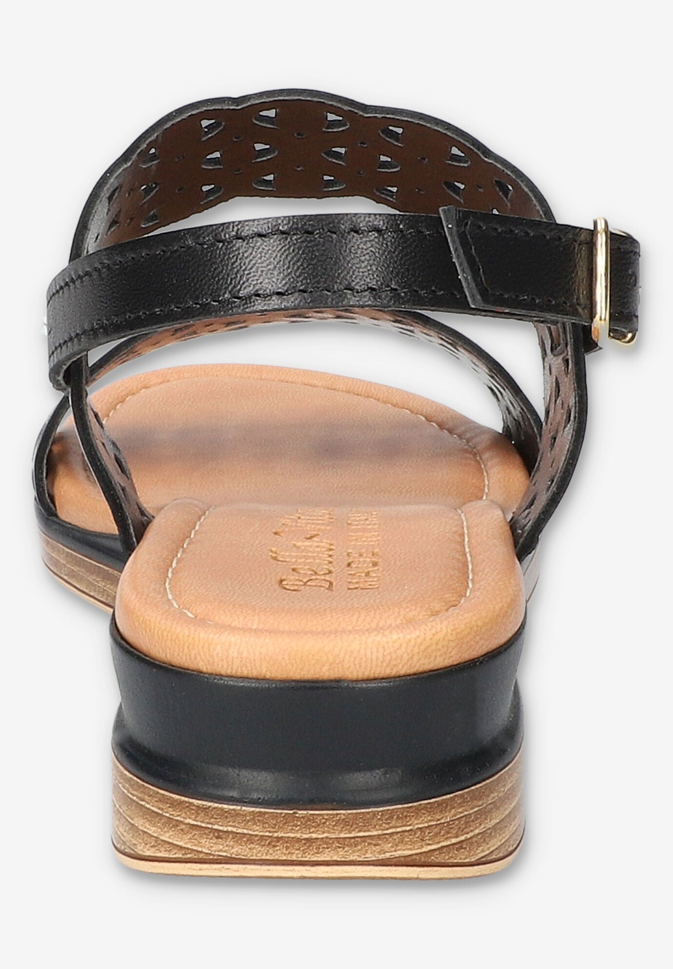 Zoe-Italy Wedge Sandal, BLACK LEATHER, alternate image number 3