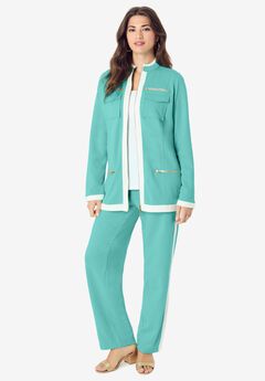 Side Stripe French Terry Pull On Pant Set