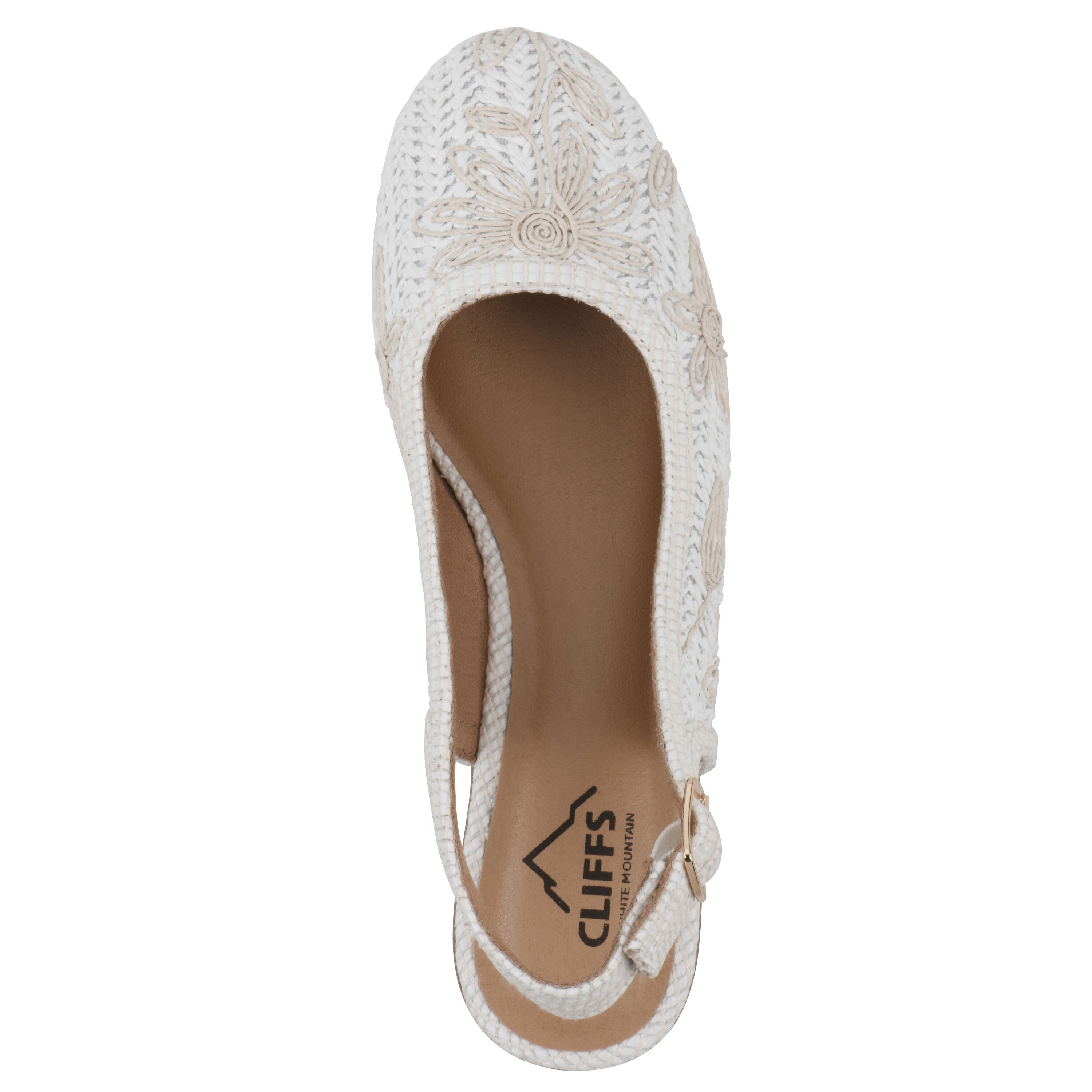 Boris Slingback Wedge, WHITE FABRIC, alternate image number 4