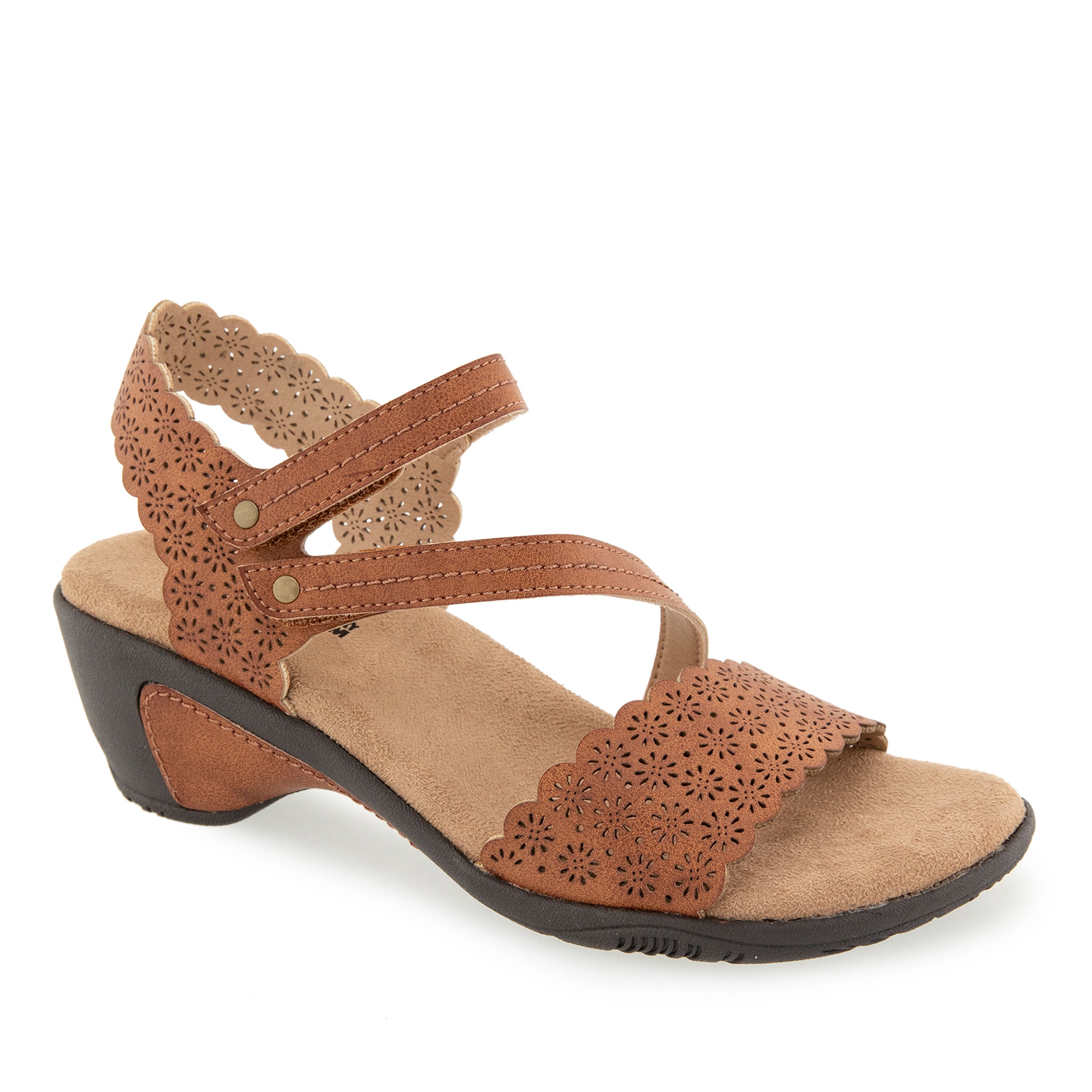 Gracie Hook and Loop Wedge Sandal, WHISKEY, hi-res image number 0