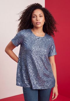 Plus Size Sequin Swing Tee