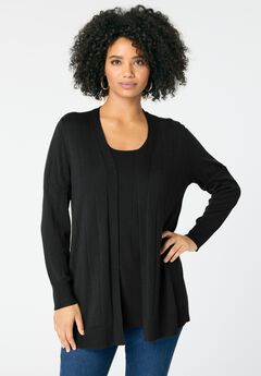 Fine Gauge Drop Needle Cardigan