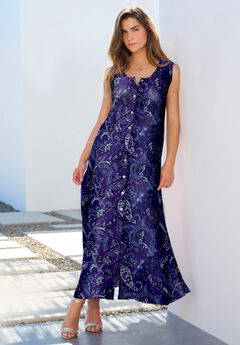 Button Front Crinkle Dress