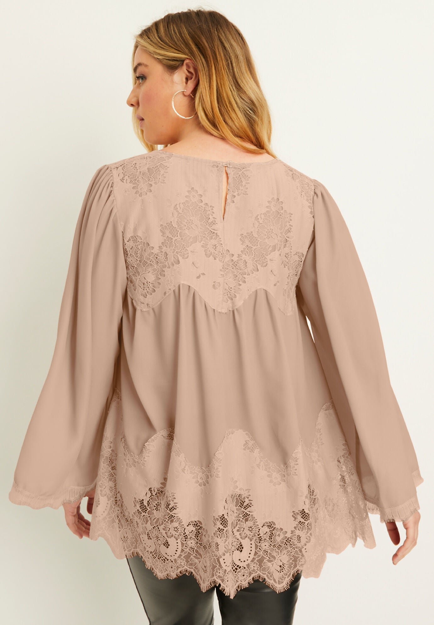 LaceTrimmed Blouse Roaman's