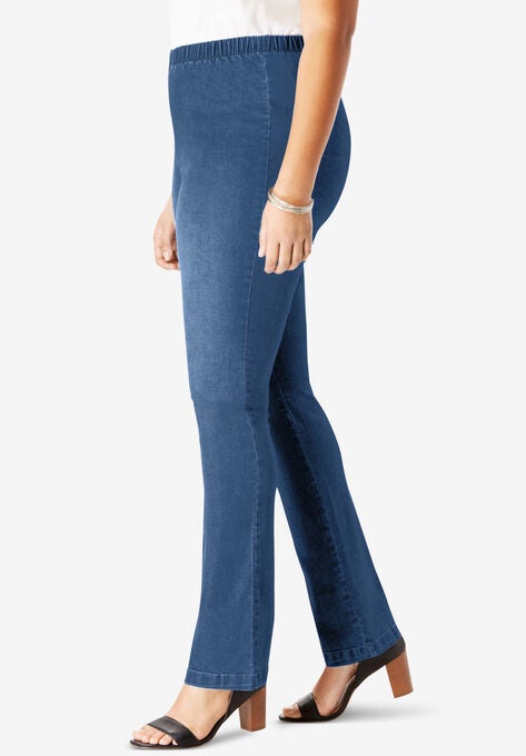 Straight-Leg Pull-On Stretch Jean, , alternate image number null