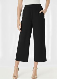 Plus Size Ultra Drape Wide-Leg Pull-On Capri Pants