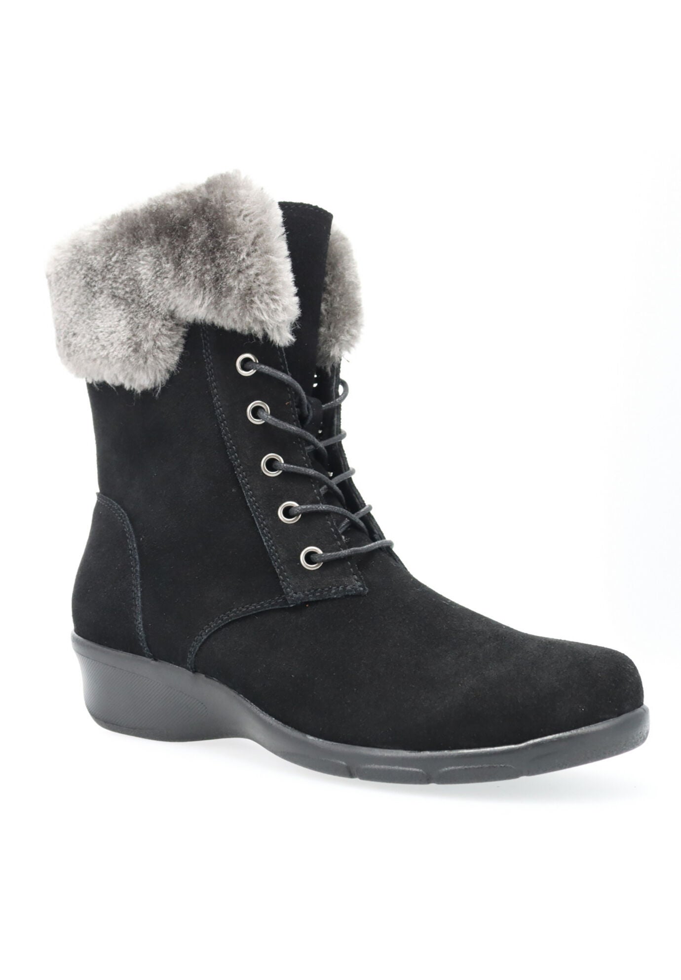 Propet Winslow Suede Bootie, BLACK, hi-res image number 0