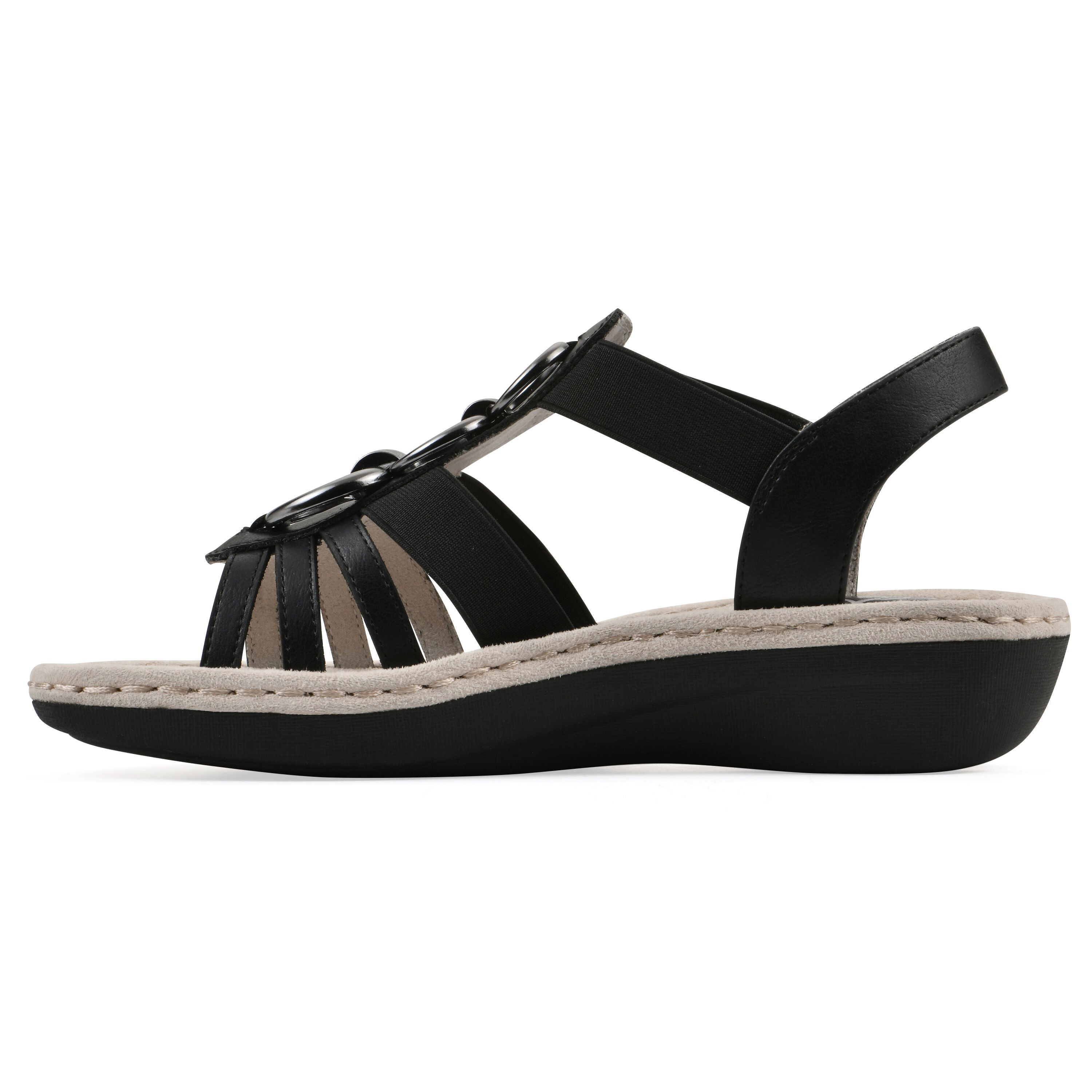Caselyn Wedge Sandal, BLACK NUBUCK, alternate image number 3