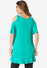 Cold-Shoulder Ruffle Ultra Femme Tunic, , on-hover image number 1