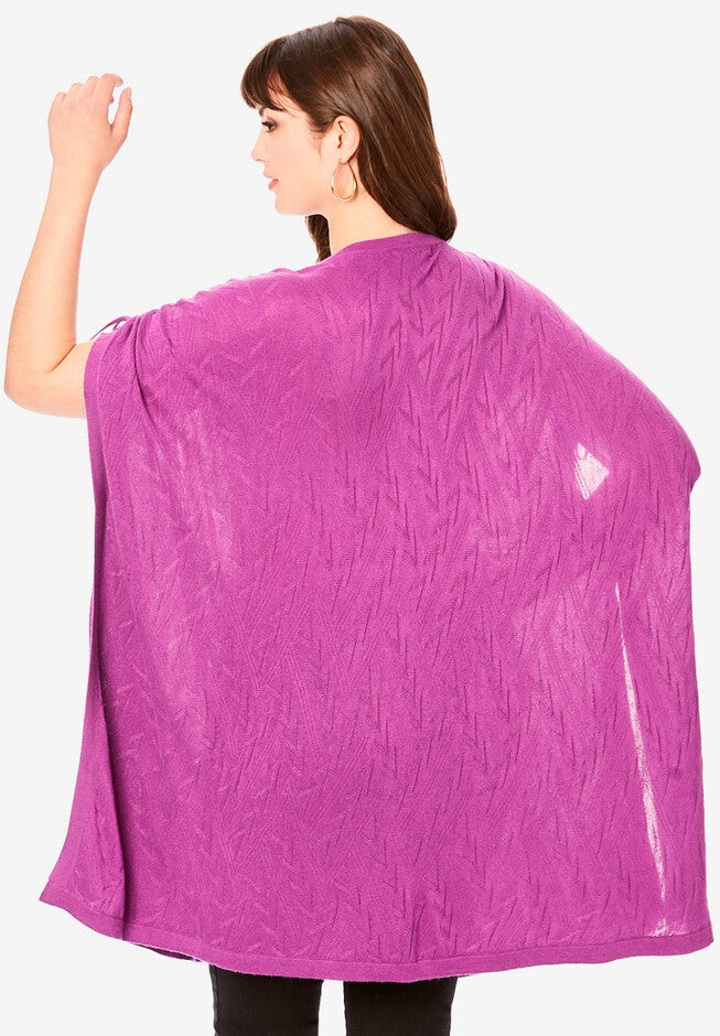 Textured Poncho Sweater, , on-hover image number null