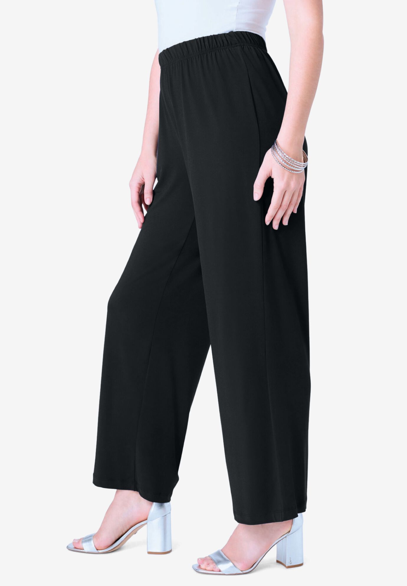Ultrasmooth&reg; Fabric Cropped Pant, BLACK, alternate image number 2