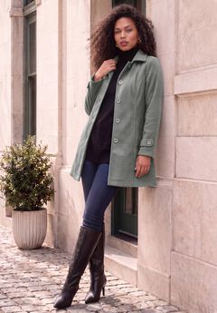 Plus Size Button Up Fleece Jacket