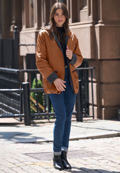 Hooded Nylon Jacket with Fleece Lining