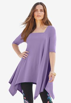 Ultimate Square Neck Handkerchief Hem Tunic