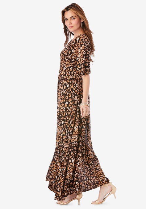 Flutter-Sleeve Crinkle Dress, , alternate image number null
