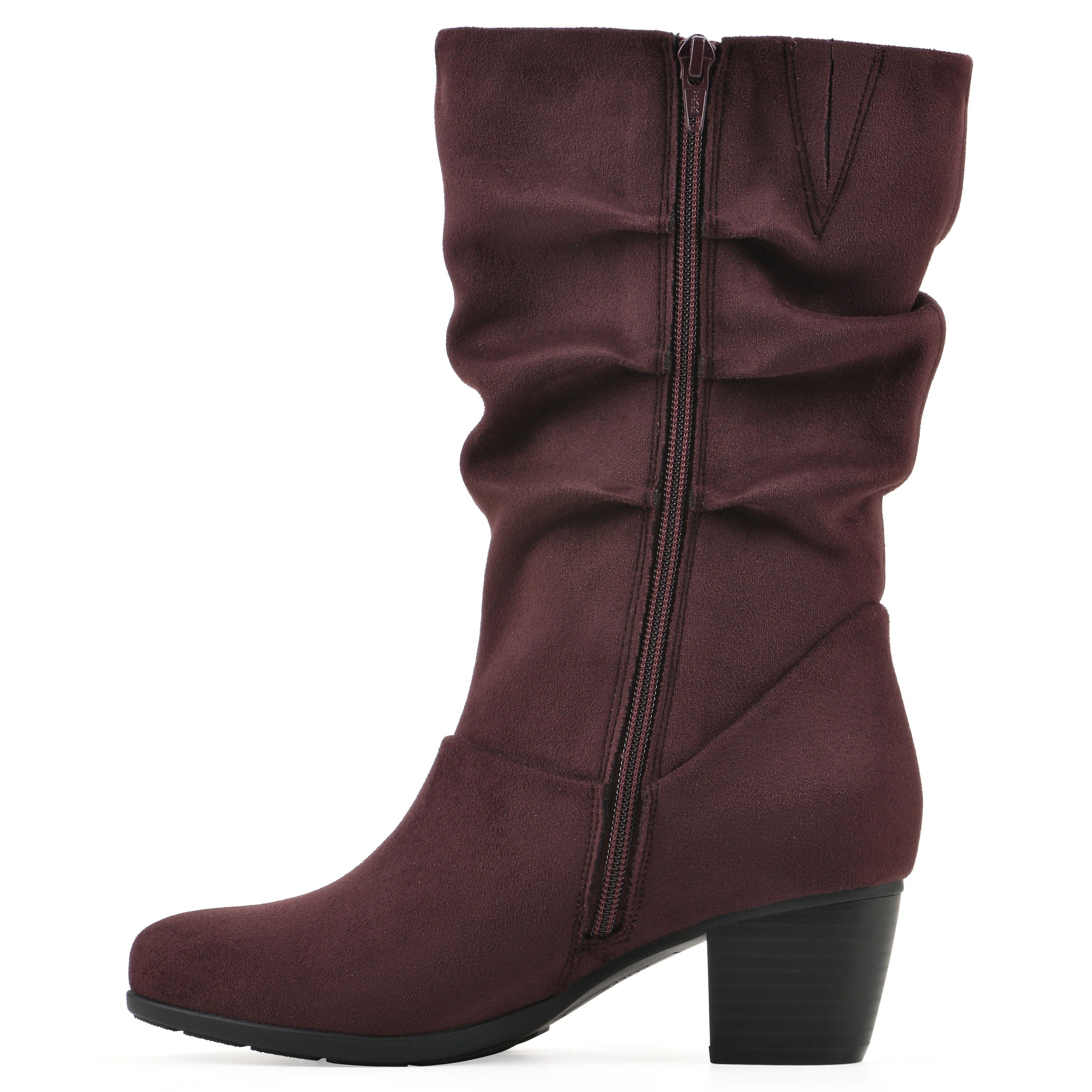 Angelie Mid Shaft Boot, DARK BURGUNDY, alternate image number 3
