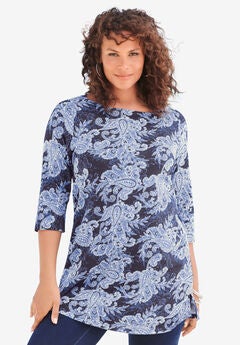 Boatneck Ultimate Tunic with Side Slits