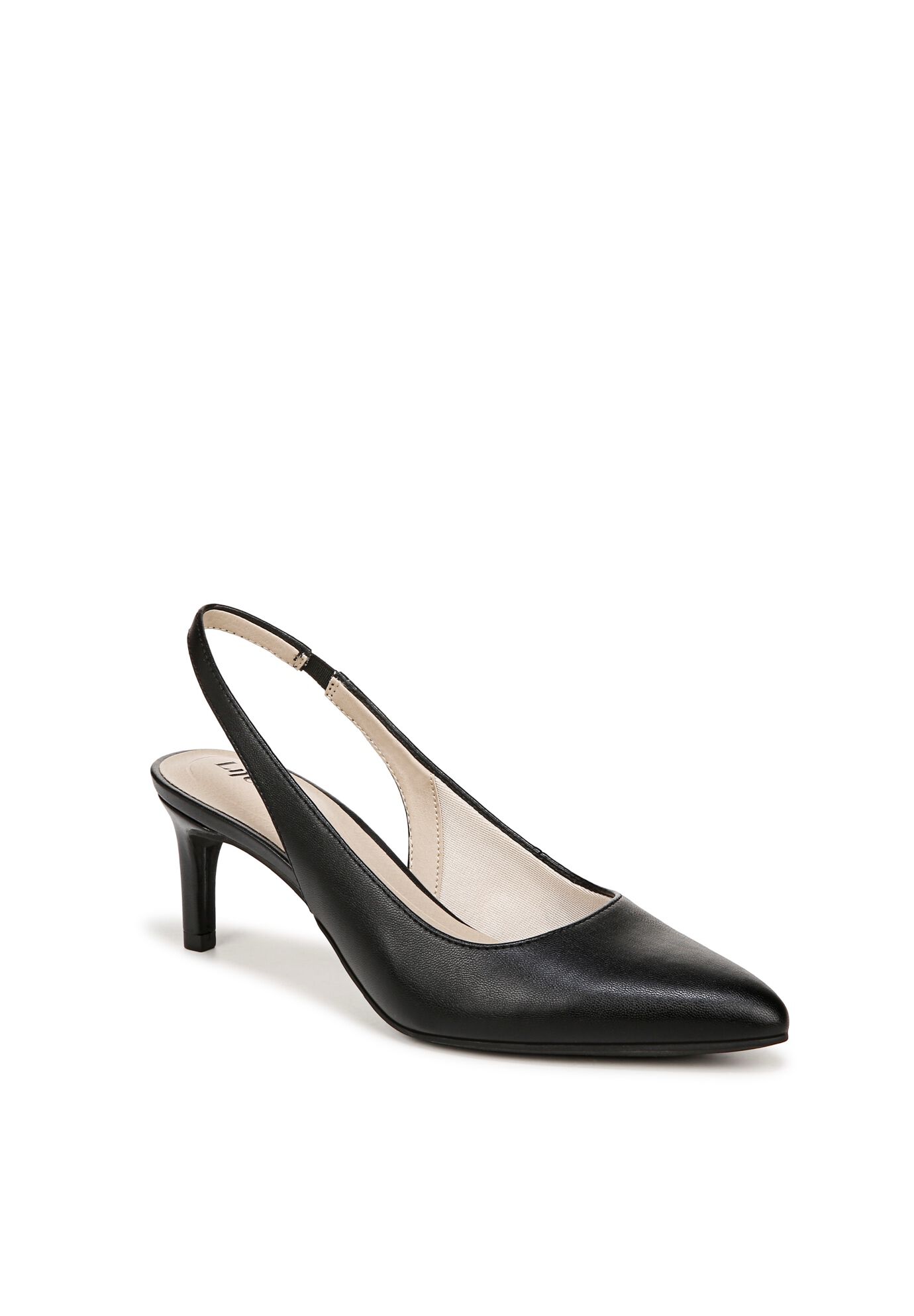 Annalise Slingback Heel, BLACK FAUX LEATHER, hi-res image number 0