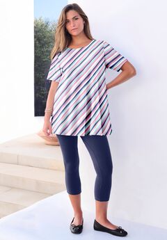 Plus Size Ultimate Cotton Crewneck Short Sleeve Swing Tee