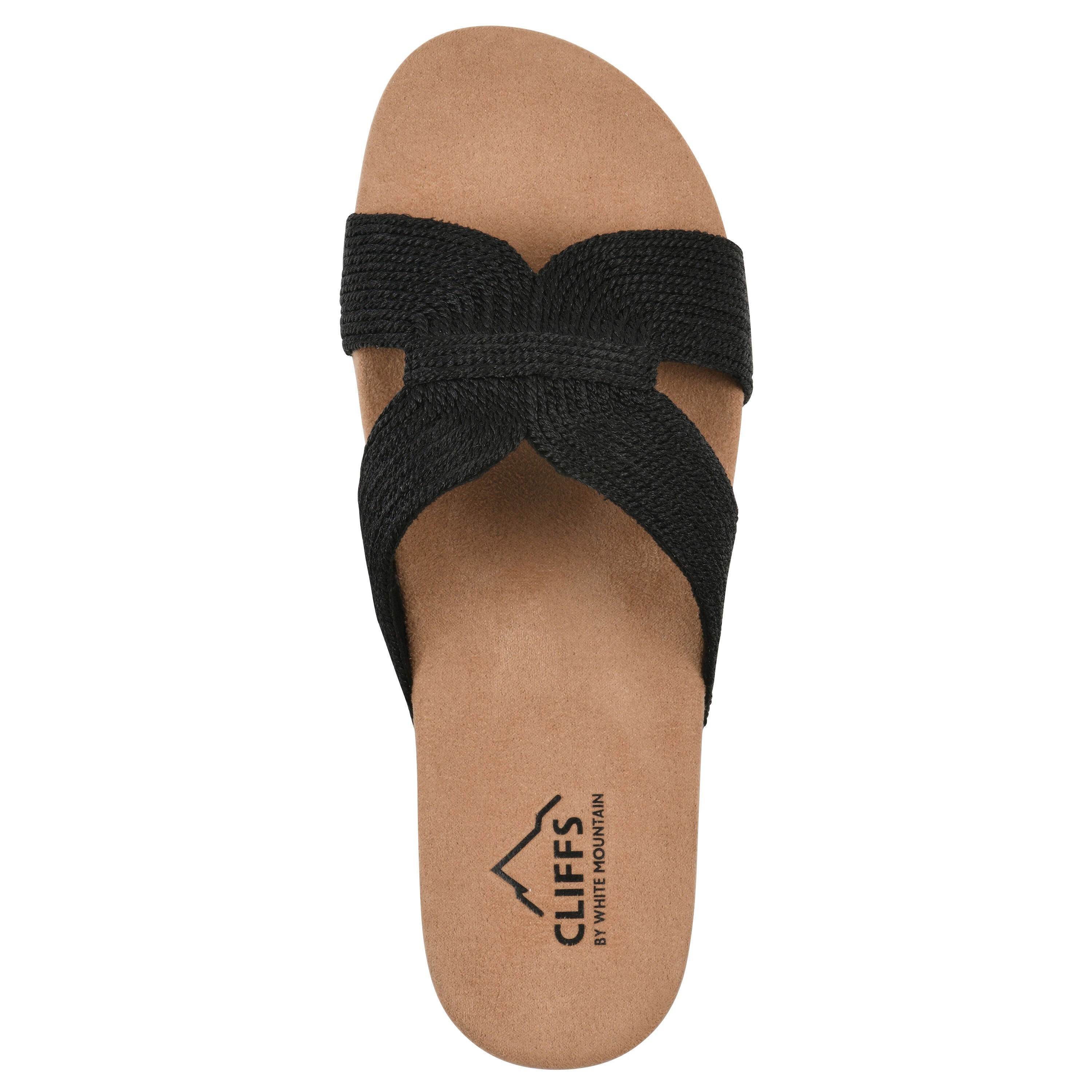 Tindra Slide Sandal, BLACK RAFFIA, alternate image number 4