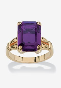 Yellow Gold Plated Simulated Birthstone Ring