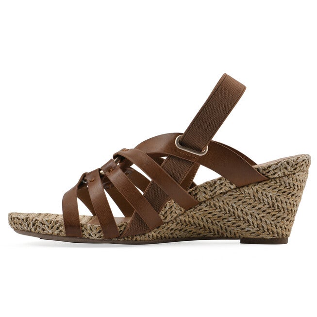 Ataps Wedge Sandal, DARK TAN SMOOTH, alternate image number 3