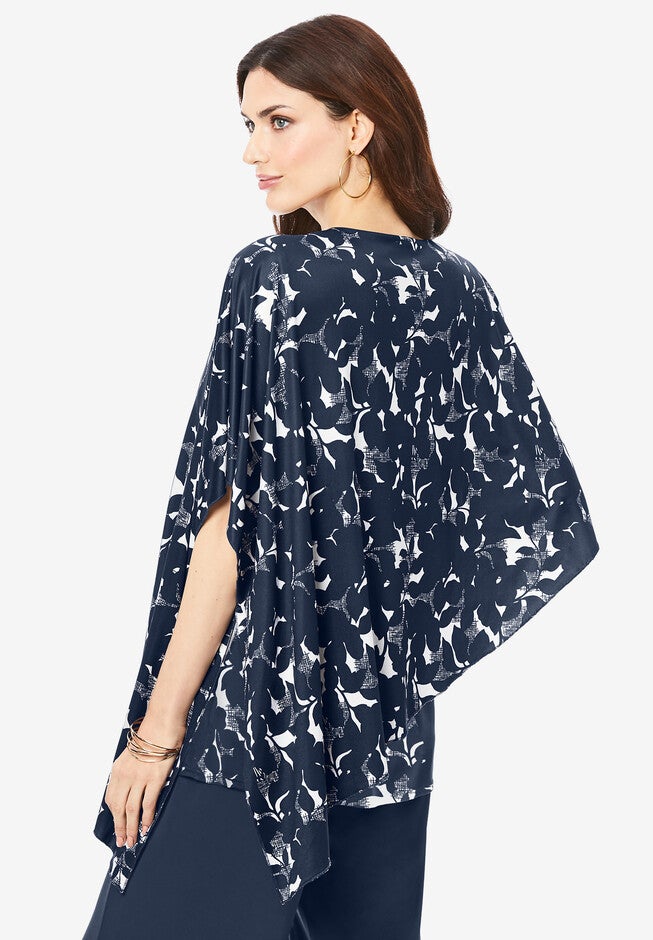 Asymmetrical Overlay Ultrasmooth® Fabric Top., , on-hover image number null