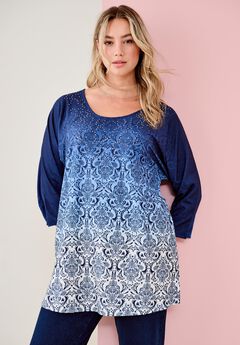 Three Quarter Sleeve Embellished Tunic