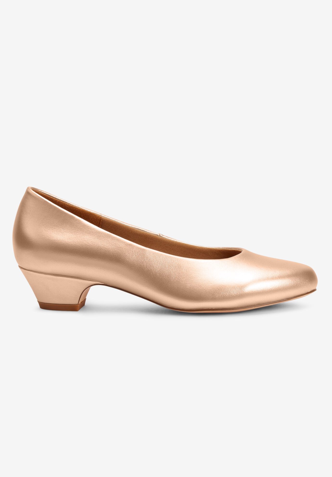 The Vida Leather-Like Slip On Pump, GOLD, alternate image number 3