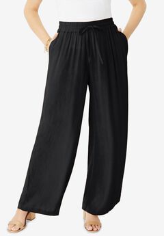 Crinkle Wide-Leg Pant