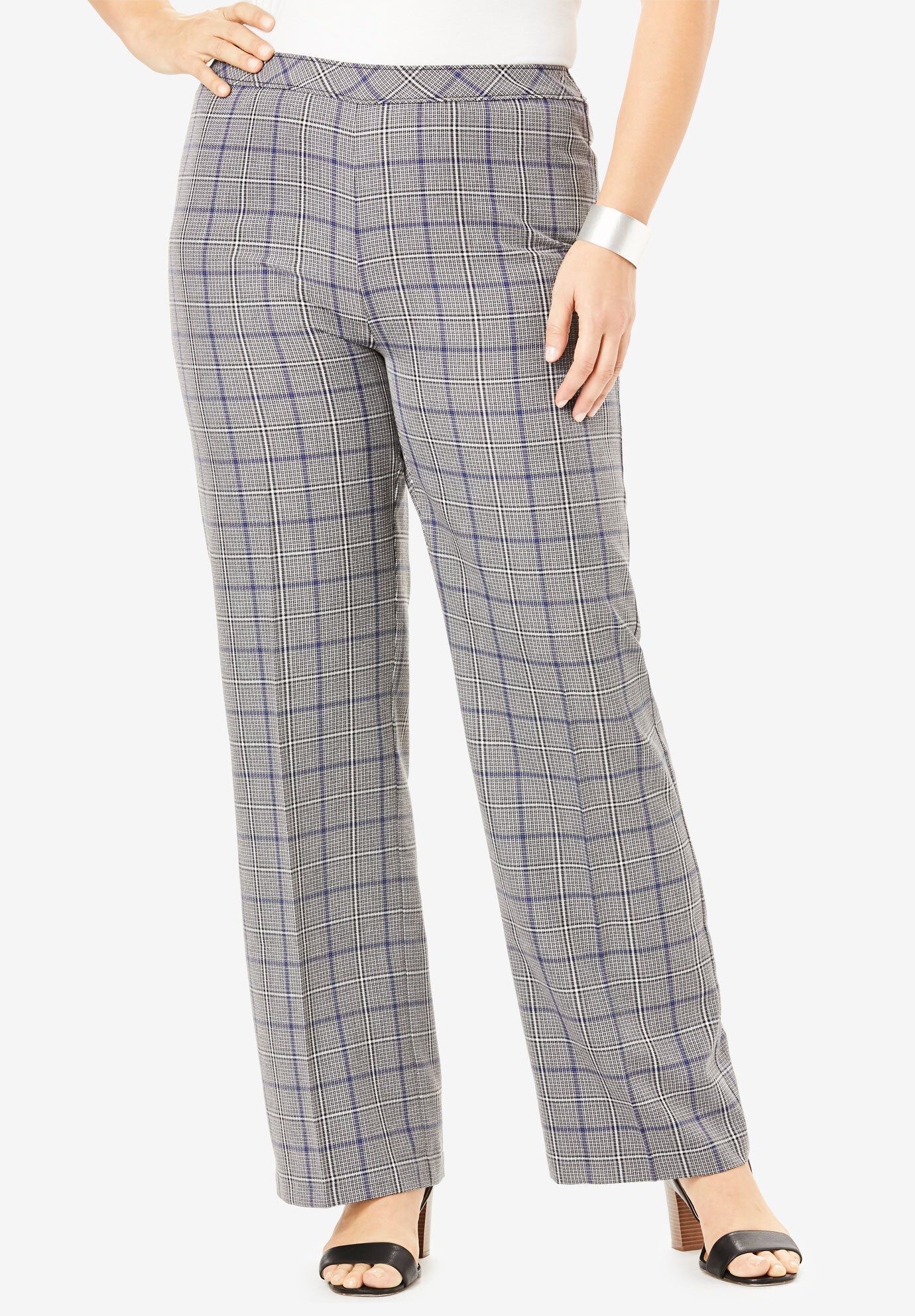 women's grey dress pants plus size SLIM LEG REESE PANTS  AMOUR781