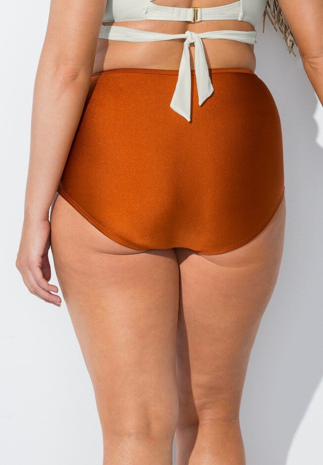 Sleek High Waist Bikini Bottom, , on-hover image number null