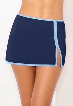 High-Waist Peekaboo Shimmer Swim Skirt