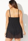 Crochet Side Slit V-Neck Swimdress, , on-hover image number null