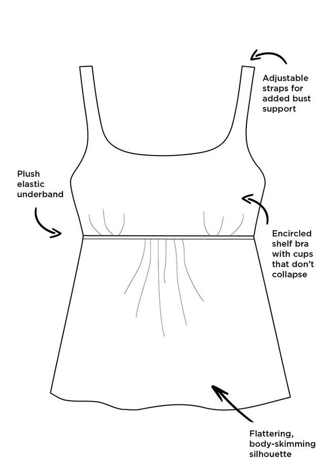 Flared Tankini Set with Short, , alternate image number null